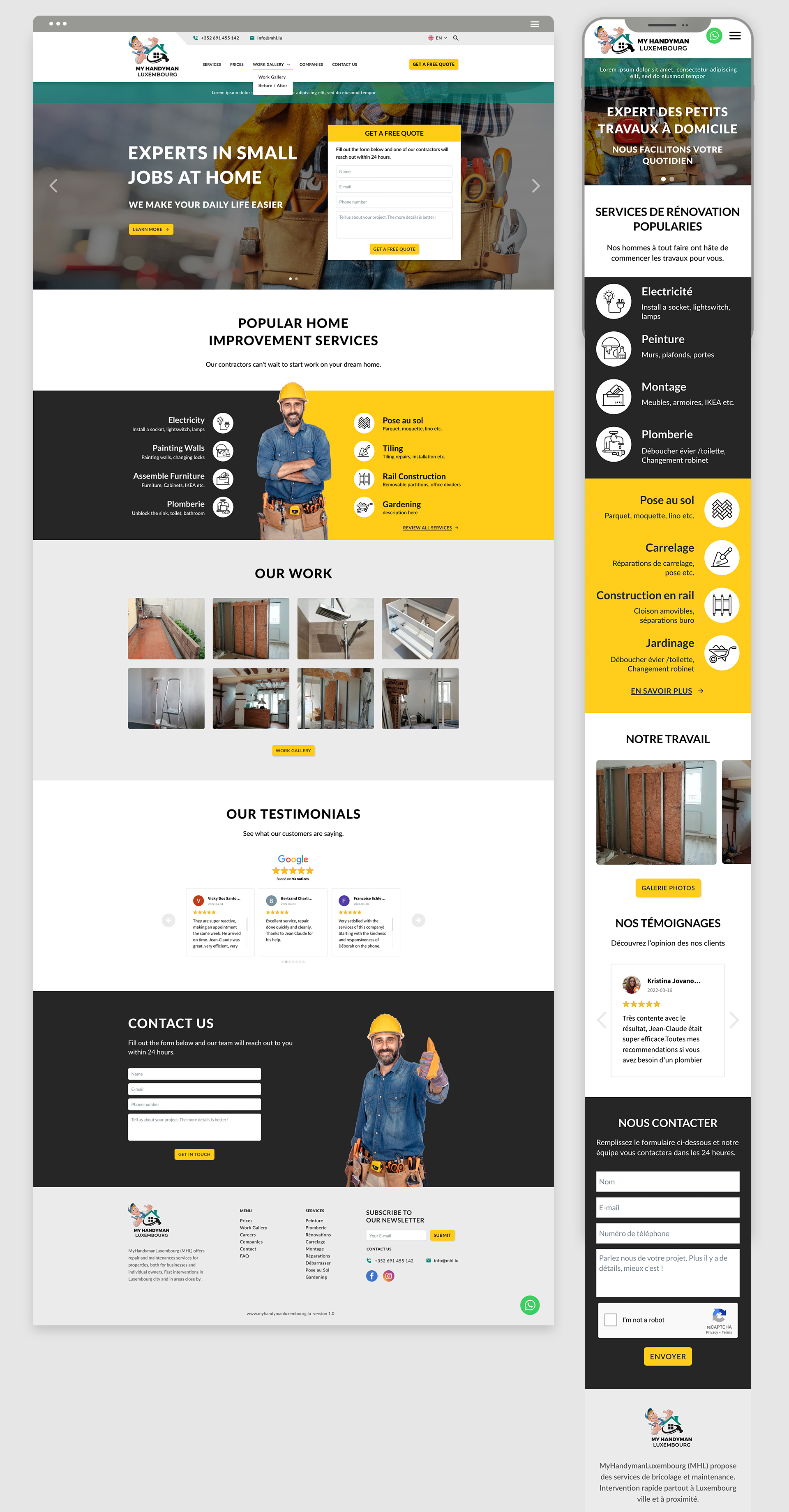 My Handyman Luxembourg website design